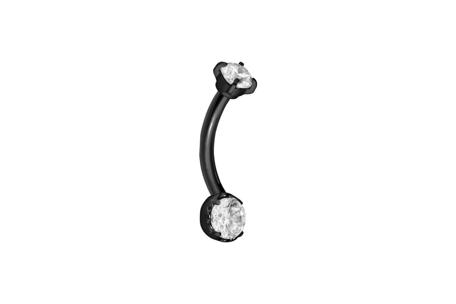 Titan Piercing Banane mit Push Fit 2 EINGEFASSTE KRISTALLE